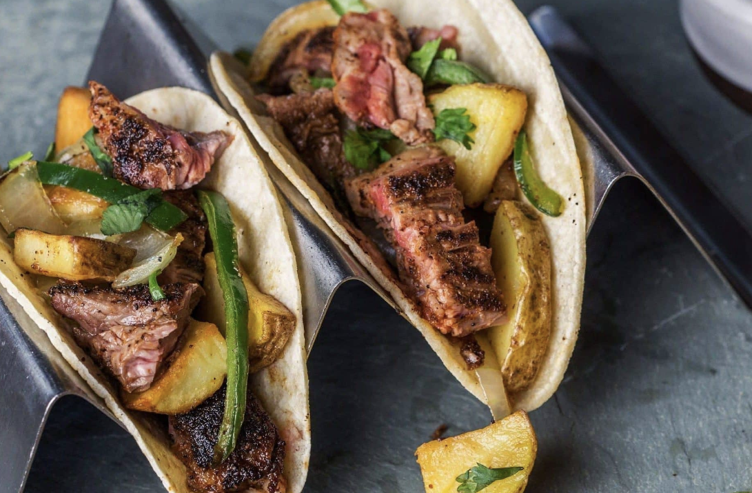 Steak and Potato Tacos with Chillies
