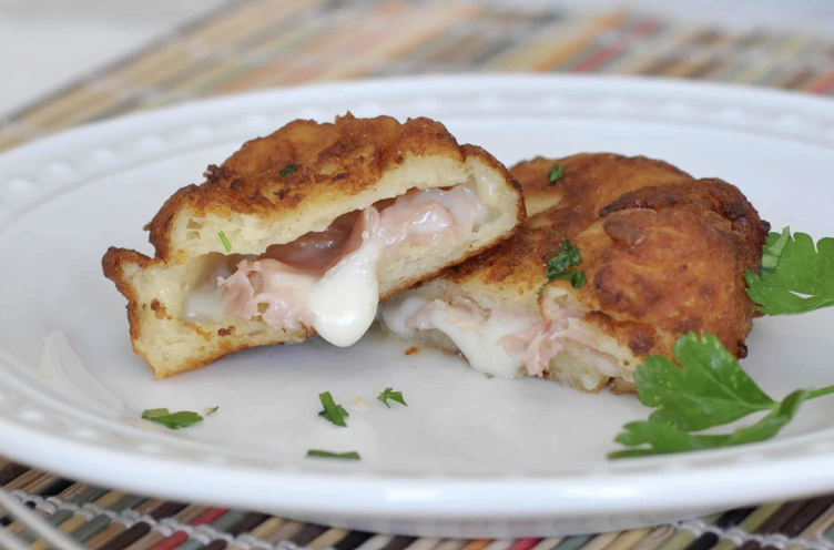 Savoury Potato Patties with Ham and Cheese